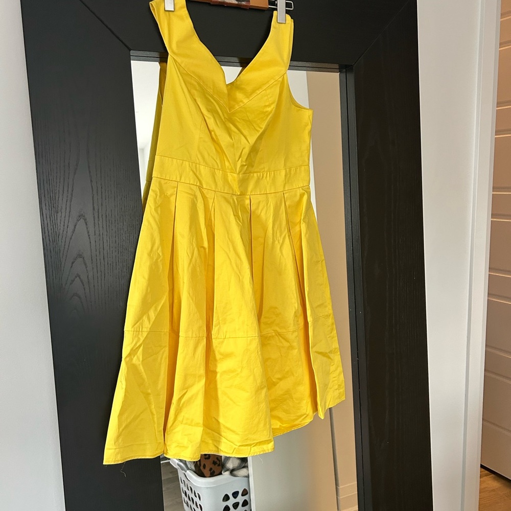 Yellow Asymmetrical Sweetheart Sundress for Prom